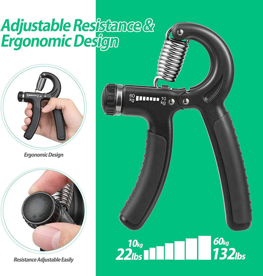 Hand Grip Strengthener, Adjustable Resistance 22-132Lbs